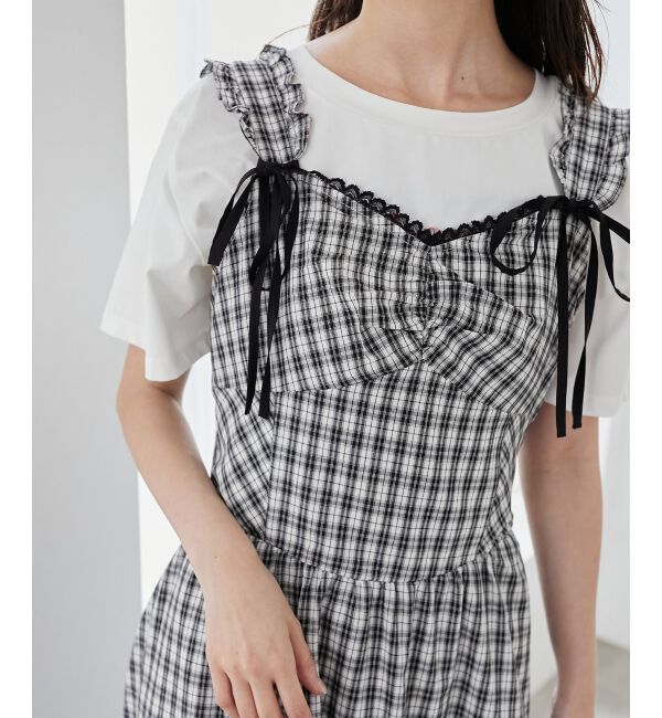 MAJESTICLEGON「2wayリボンチェックワンピース」|ワンピース|