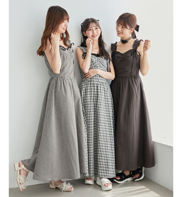 MAJESTICLEGON「2wayリボンチェックワンピース」|ワンピース|