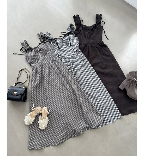 MAJESTICLEGON「2wayリボンチェックワンピース」|ワンピース|