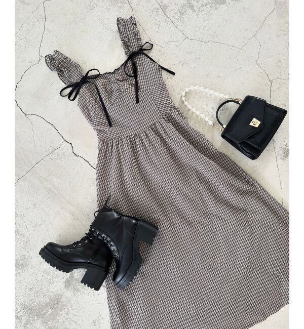 MAJESTICLEGON「2wayリボンチェックワンピース」|ワンピース|