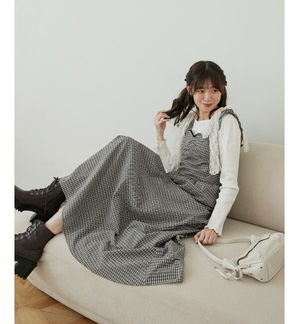 MAJESTICLEGON「2wayリボンチェックワンピース」|ワンピース|