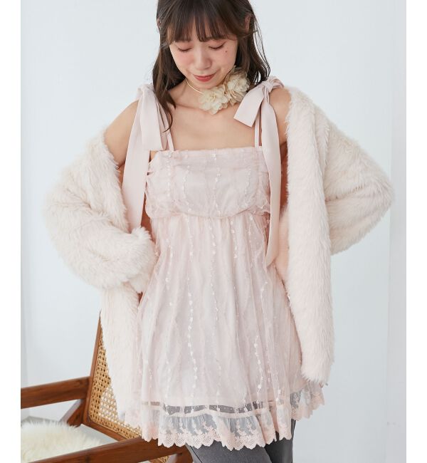  「裾レースドロストビスチェ」|キャミソール|