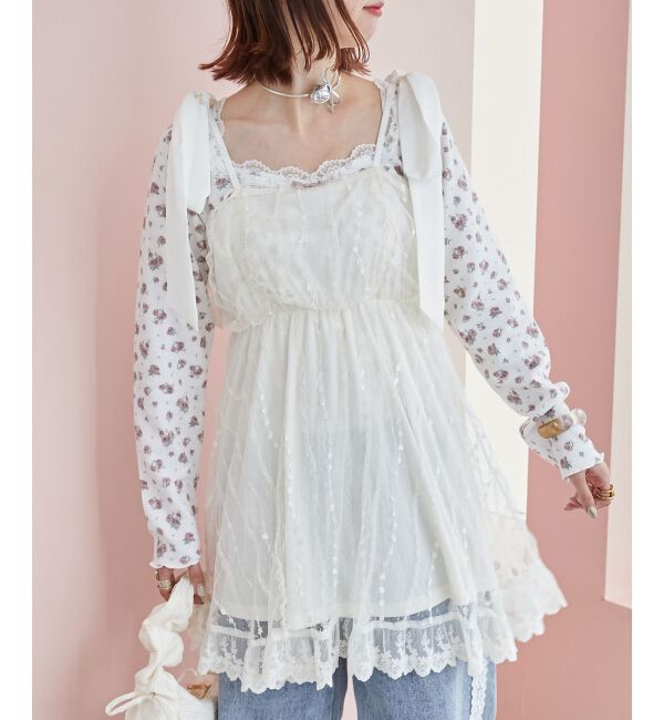  「裾レースドロストビスチェ」|キャミソール|