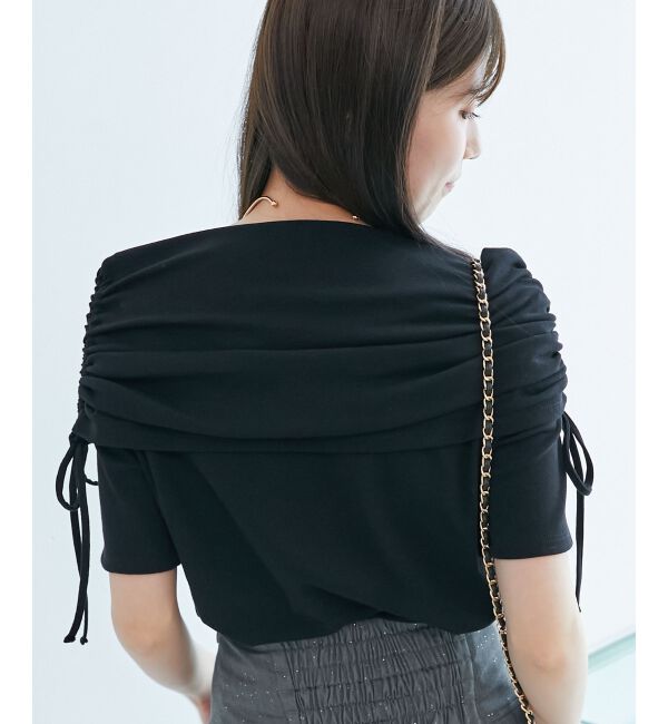  「サイドドロストオフショルカットトップス」|Tシャツ・カットソー|