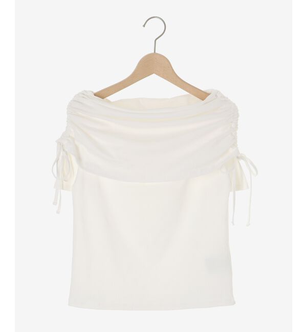  「サイドドロストオフショルカットトップス」|Tシャツ・カットソー|