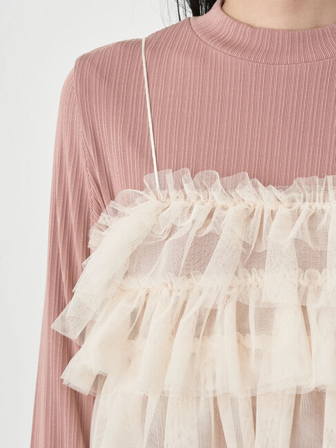 earth music&ecology「SET2点リブワンピース+チュールビスチェ」|ワンピース|