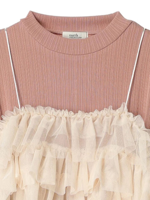 earth music&ecology「SET2点リブワンピース+チュールビスチェ」|ワンピース|