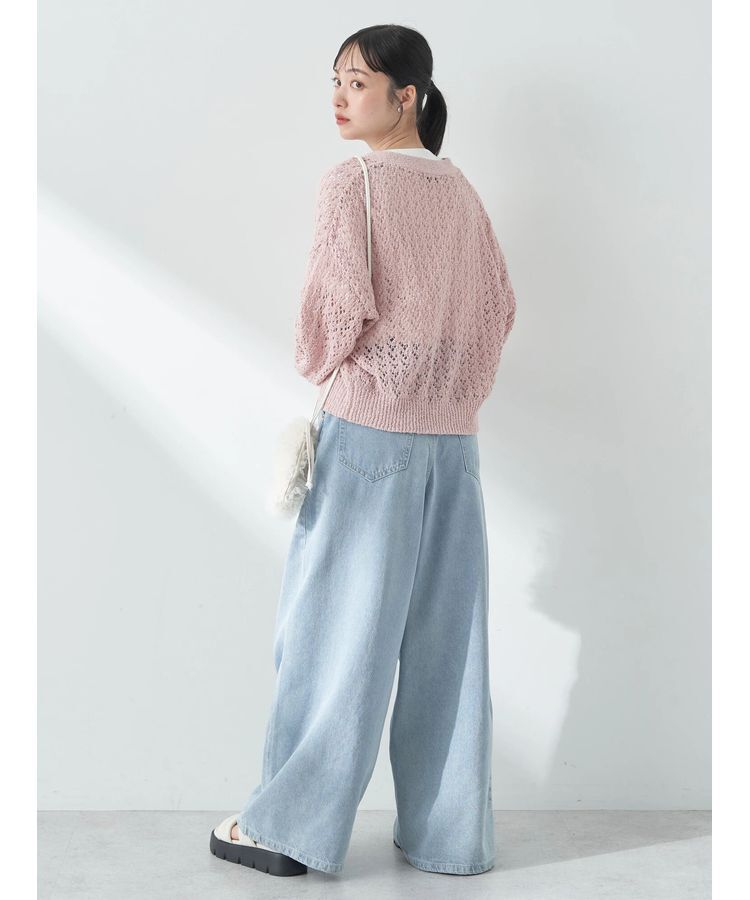 earth music&ecology「ファンシーヤーンすかしニットカーディガン」|カーディガン|