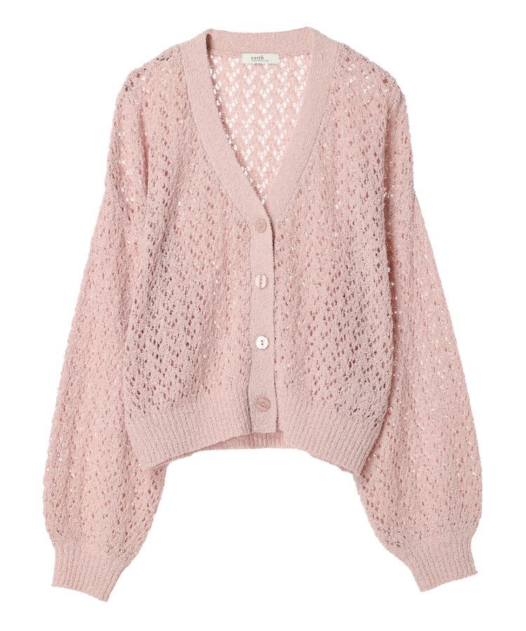 earth music&ecology「ファンシーヤーンすかしニットカーディガン」|カーディガン|