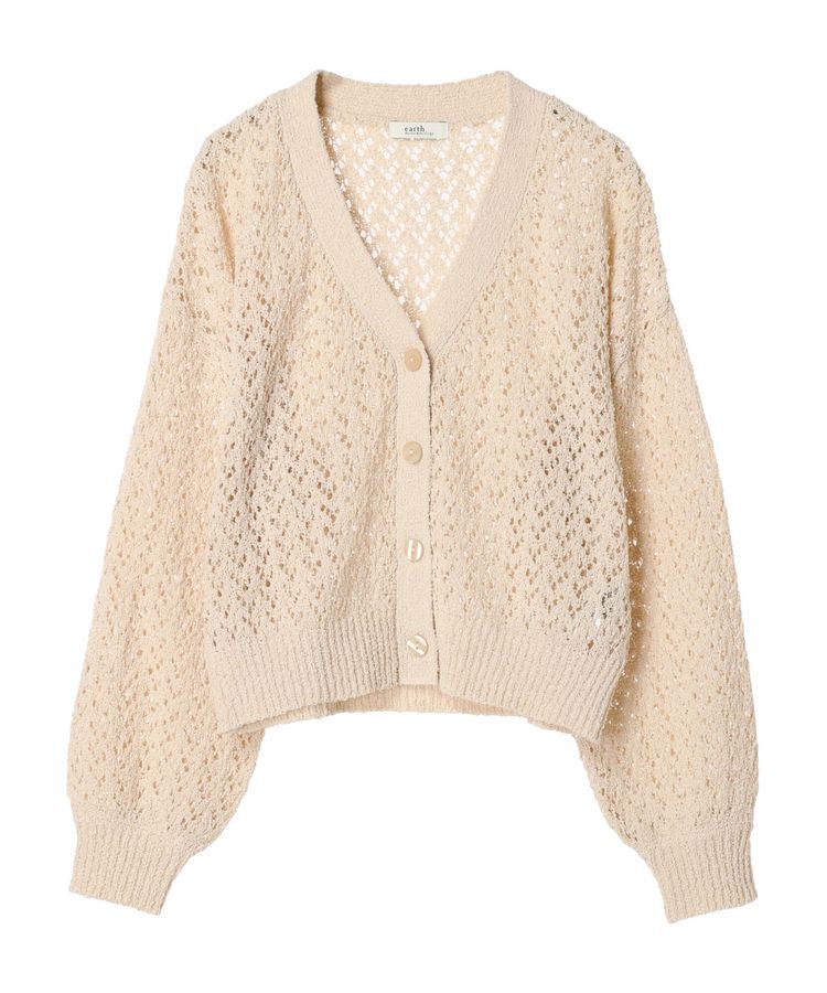 earth music&ecology「ファンシーヤーンすかしニットカーディガン」|カーディガン|