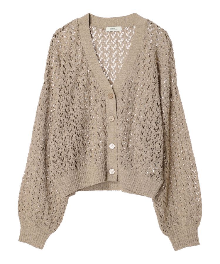 earth music&ecology「ファンシーヤーンすかしニットカーディガン」|カーディガン|