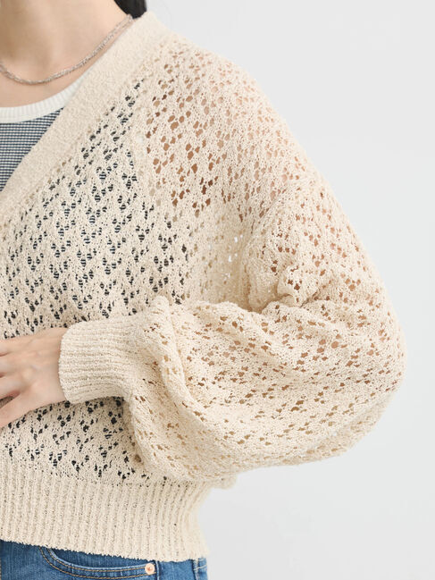 earth music&ecology「ファンシーヤーンすかしニットカーディガン」|カーディガン|