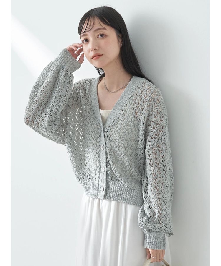 earth music&ecology「ファンシーヤーンすかしニットカーディガン」|カーディガン|Sax