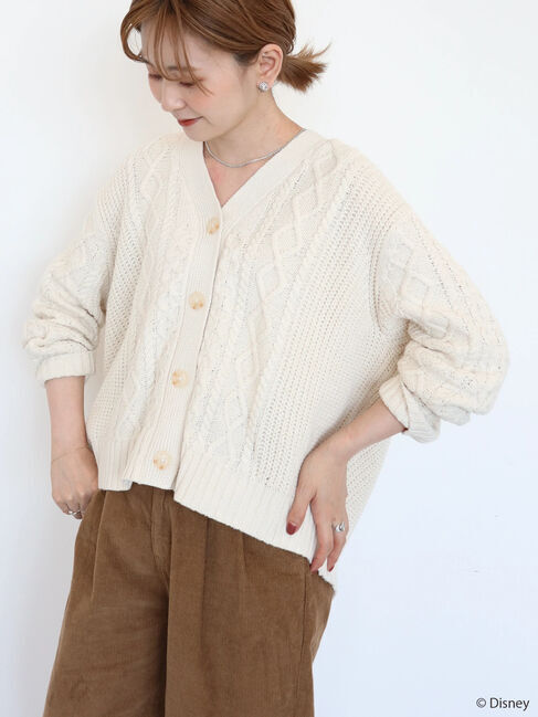  「ケーブルニットカーディガン/Mickey」|カーディガン|