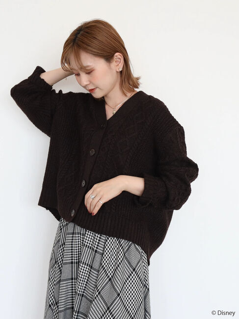  「ケーブルニットカーディガン/Mickey」|カーディガン|