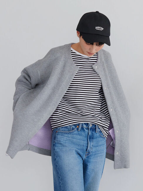 AMERICAN HOLIC「クルーネックミドルカーディガン」|カーディガン|杢ライトグレー