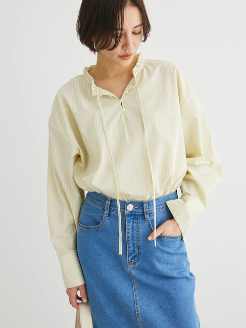 Green Parks「スタンドフリルアソートブラウス」|シャツ・ブラウス|