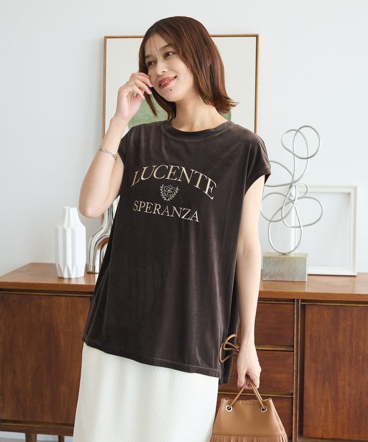 Green Parks「ベロアロゴフレンチスリーブチュニック」|チュニック|