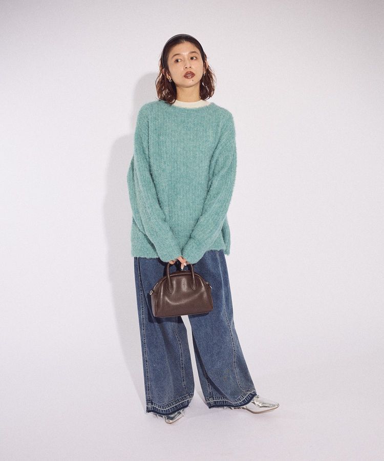 Green Parks「in ラメリブハイネックプルオーバー」|Tシャツ・カットソー|