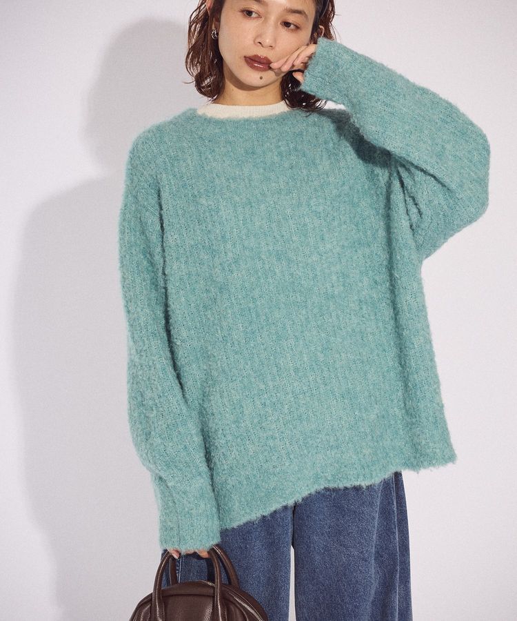 Green Parks「in ラメリブハイネックプルオーバー」|Tシャツ・カットソー|