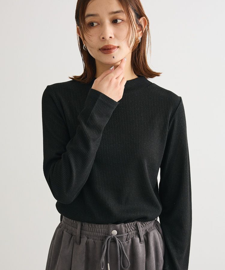 Green Parks「in ラメリブハイネックプルオーバー」|Tシャツ・カットソー|