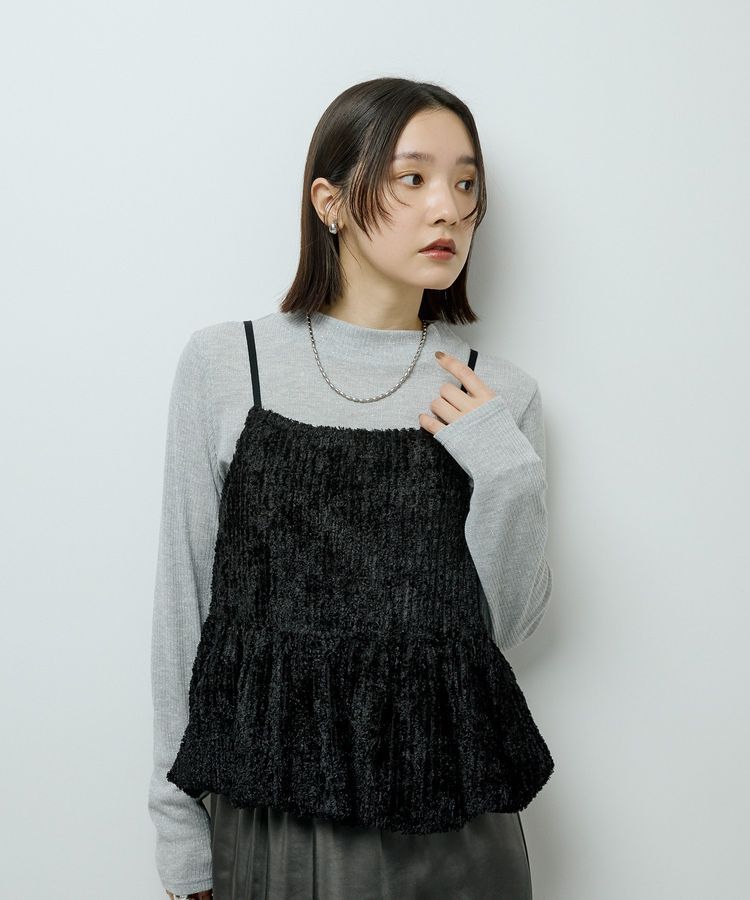 Green Parks「in ラメリブハイネックプルオーバー」|Tシャツ・カットソー|