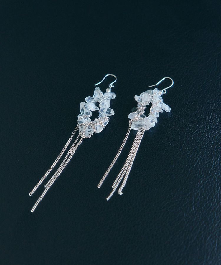 YECCA VECCA「サザレストーンチェーンピアス」|ピアス|