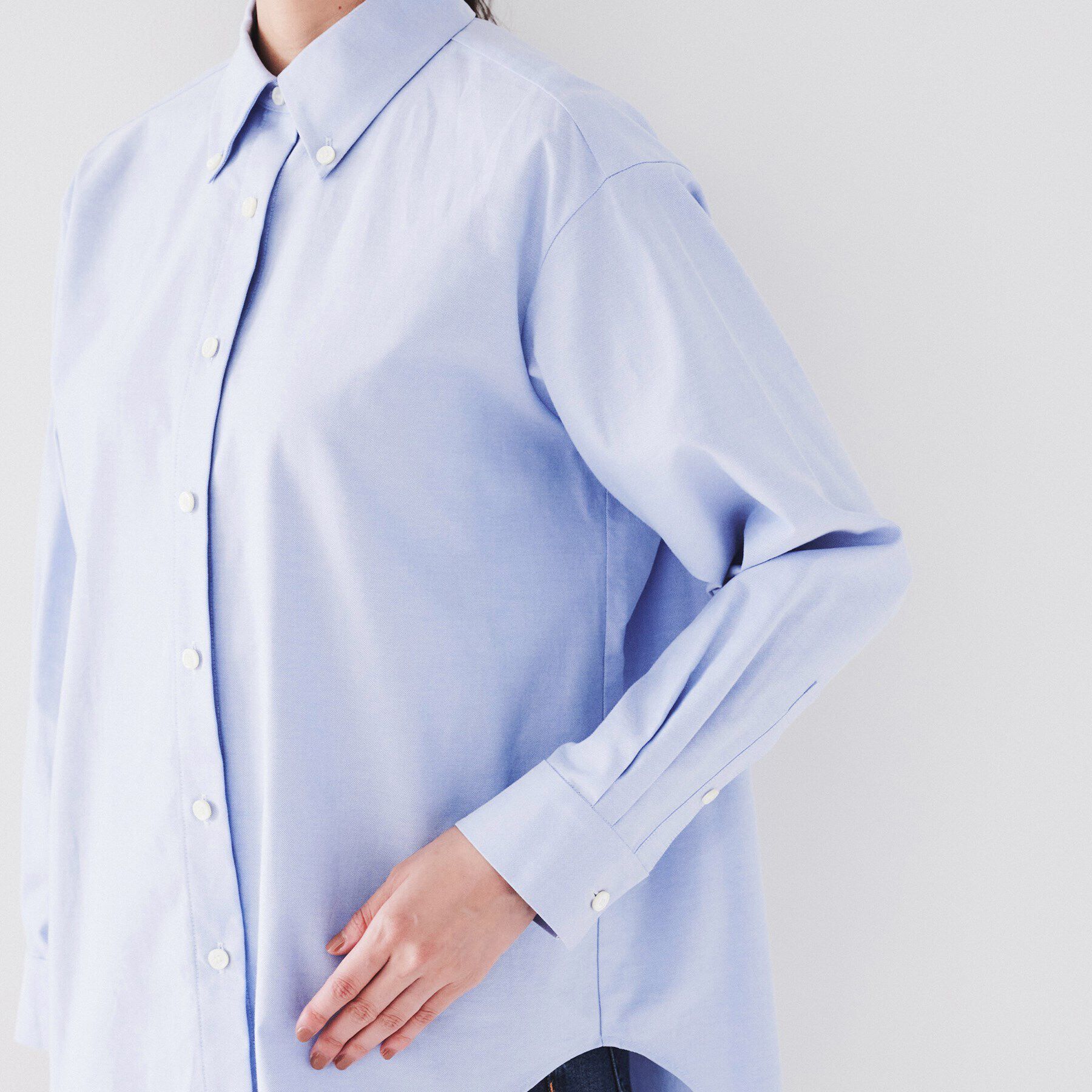 UNTITLED「【日本製/洗える/トラッド】コットン ボタンダウンブラウス」|シャツ・ブラウス|