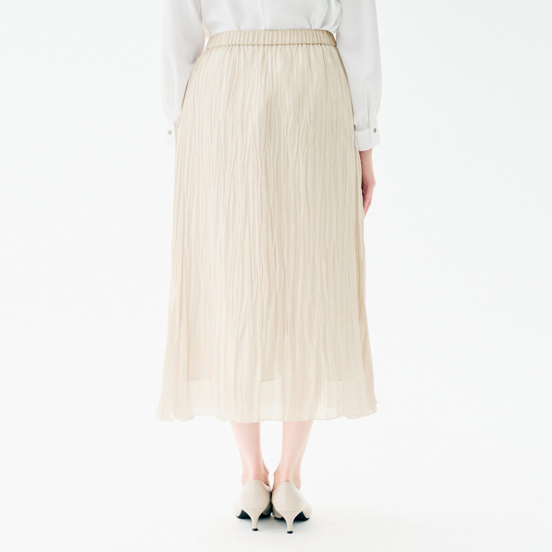 UNTITLED「【ウエストゴム/洗える/シアー】シャイニープリーツスカート」|スカート|