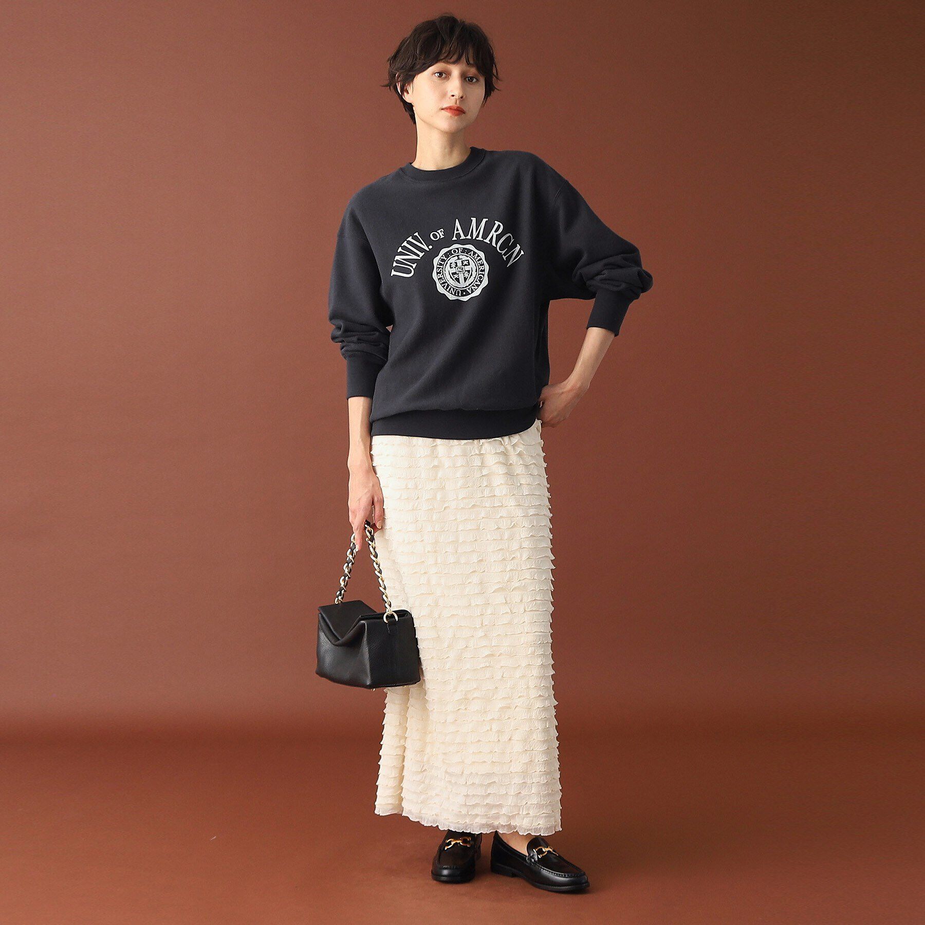 DRESSTERIOR「Americana（アメリカーナ）カレッジロゴスウェット」|パーカー|