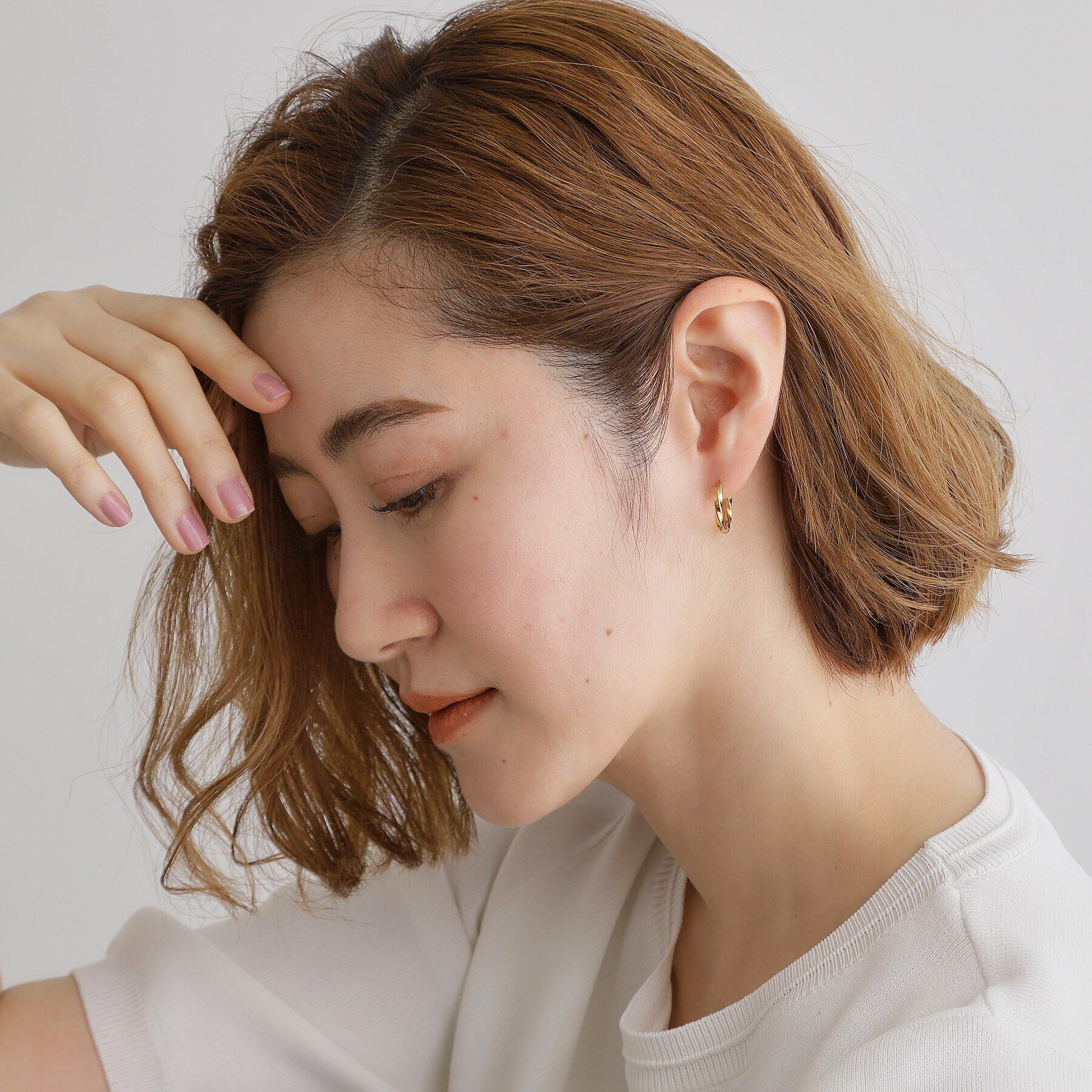 grove「【ステンレス】ニュアンスフープピアス」|ピアス|