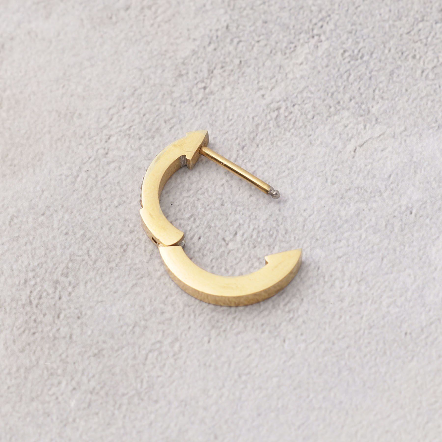 grove「【ステンレス】メタルビジューフープピアス」|ピアス|