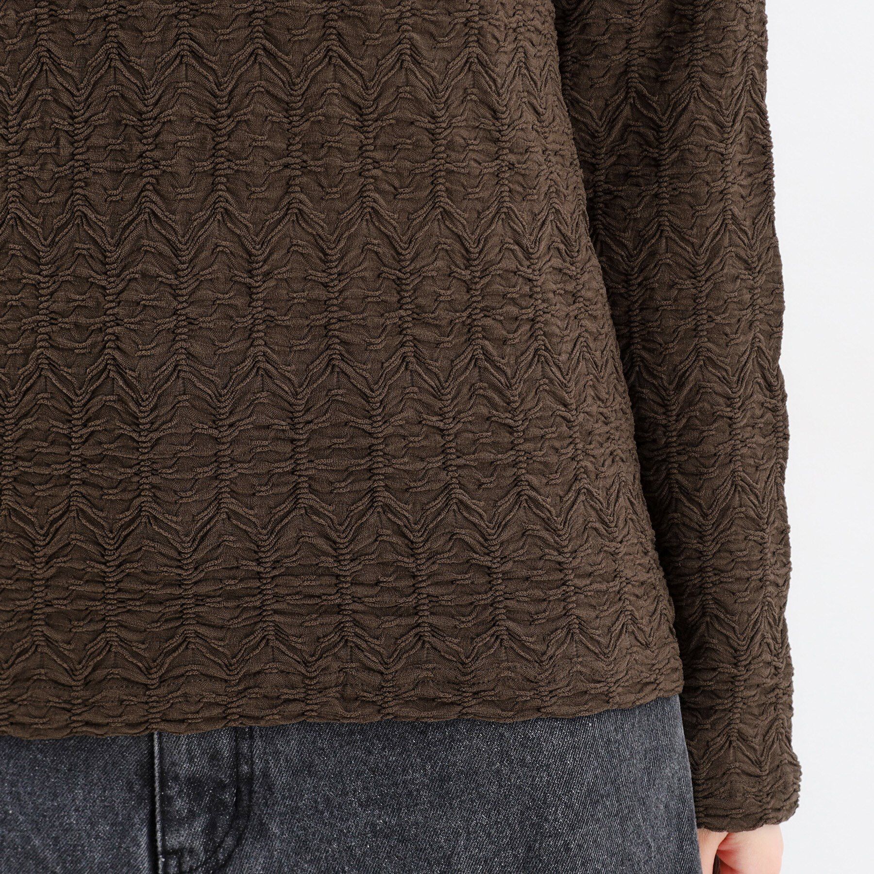 THE SHOP TK「【上品な透け感】ウェーブプルオーバー/洗濯機OK」|Tシャツ・カットソー|