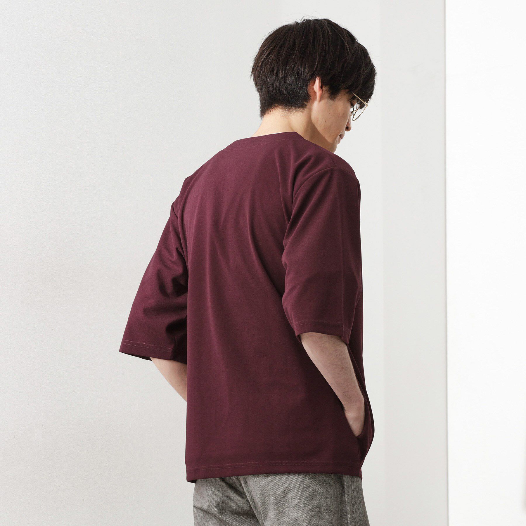 THE SHOP TK「梨地アンサンブルカーディガン　五分袖カーディガン＋半袖Tシャツセット/マシンウォッシャブル」|カーディガン|