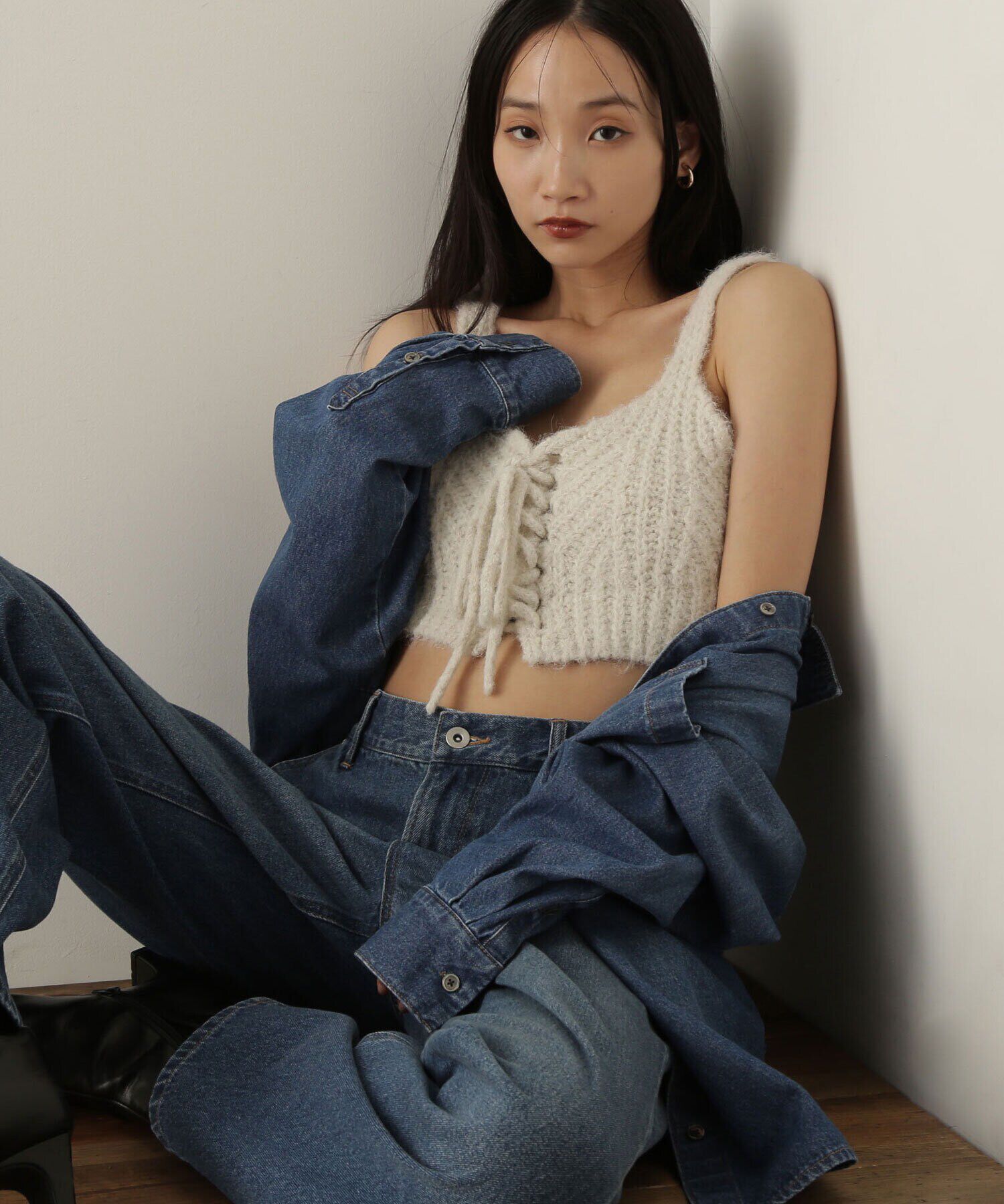  「デザインニットビスチェ」|ニット・セーター|オフ1