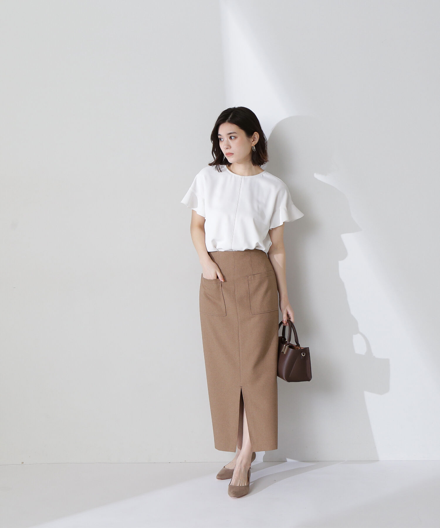  「バイカラーフリルスリーブブラウス」|シャツ・ブラウス|