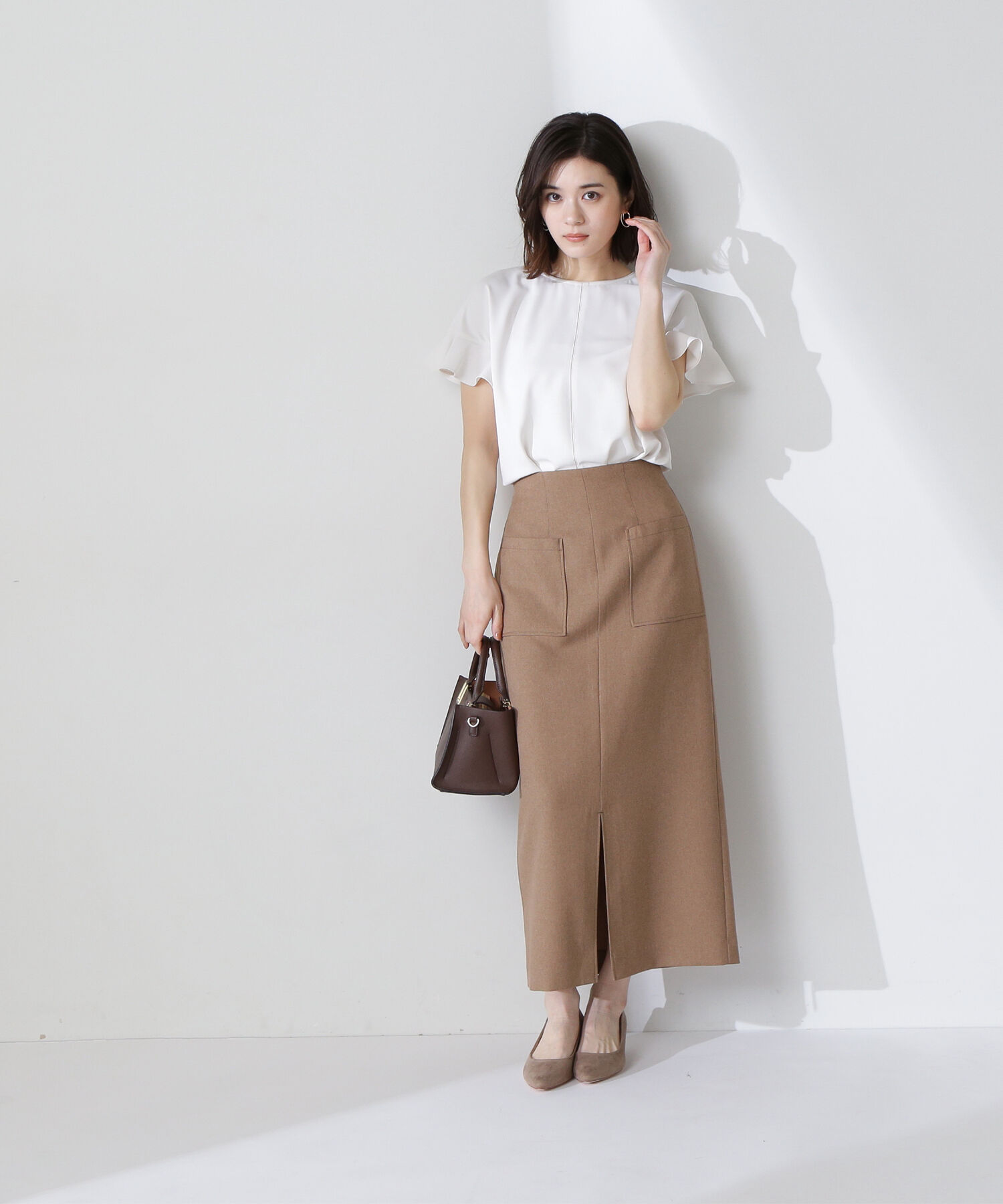  「バイカラーフリルスリーブブラウス」|シャツ・ブラウス|