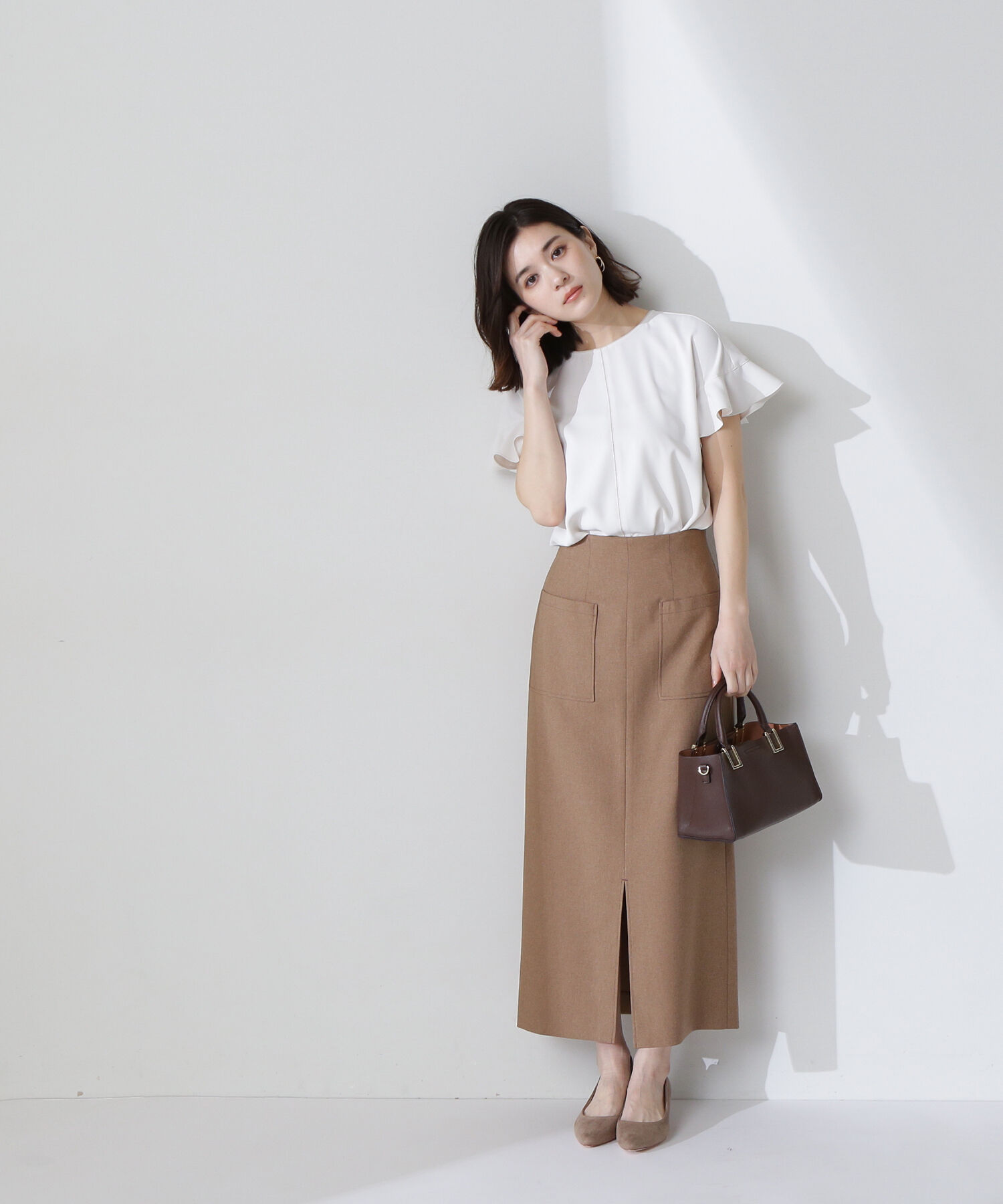  「バイカラーフリルスリーブブラウス」|シャツ・ブラウス|