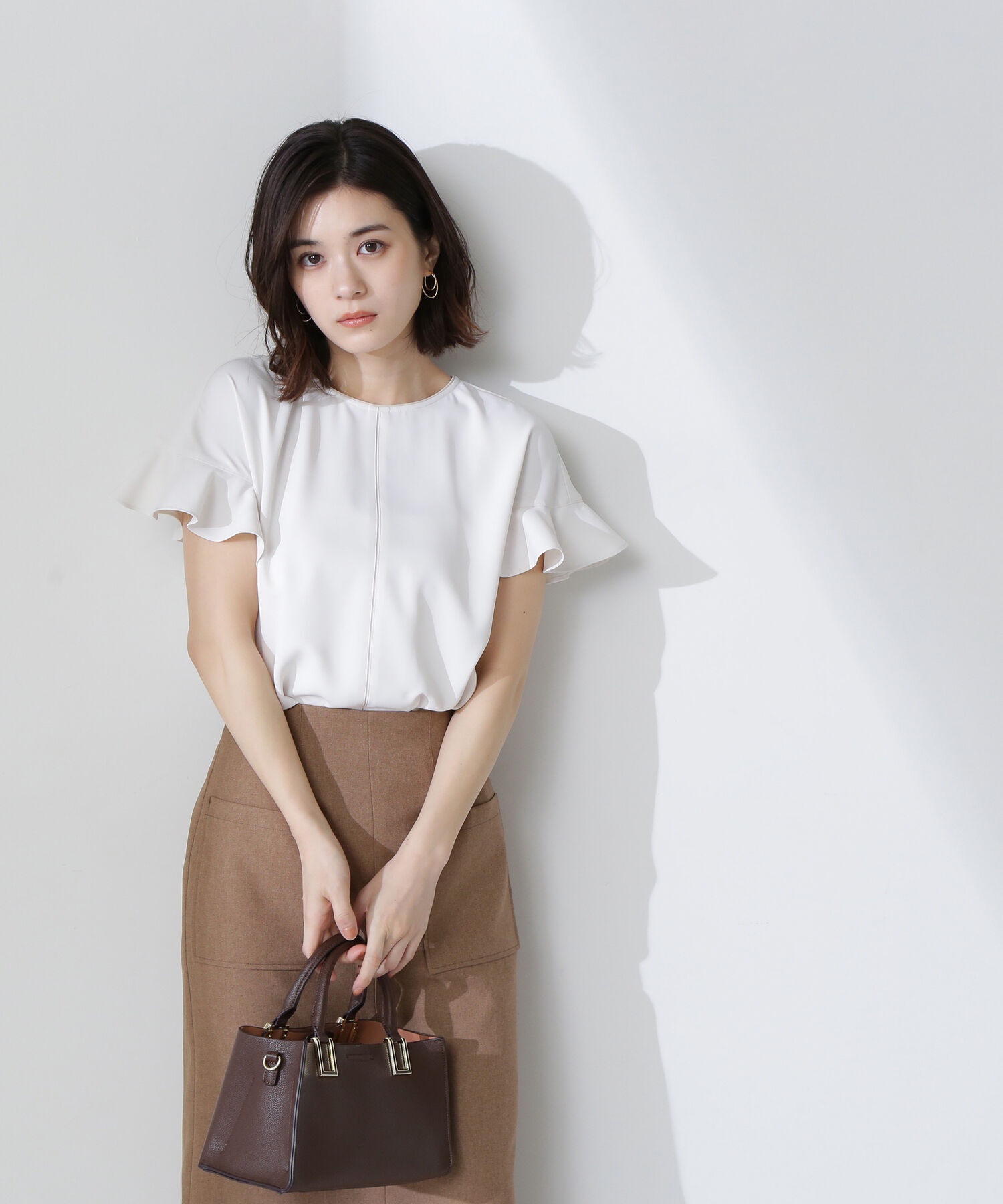  「バイカラーフリルスリーブブラウス」|シャツ・ブラウス|