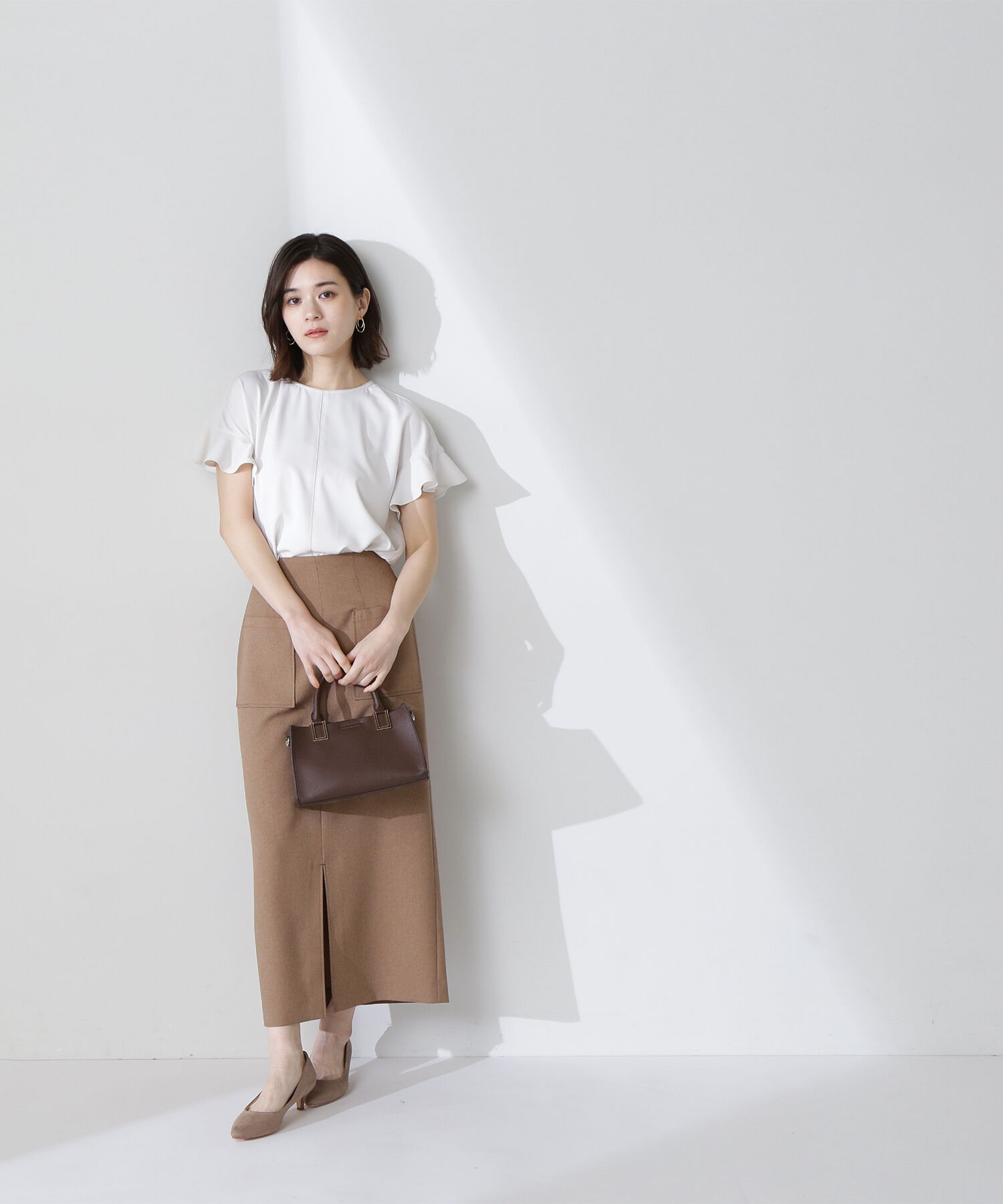  「バイカラーフリルスリーブブラウス」|シャツ・ブラウス|