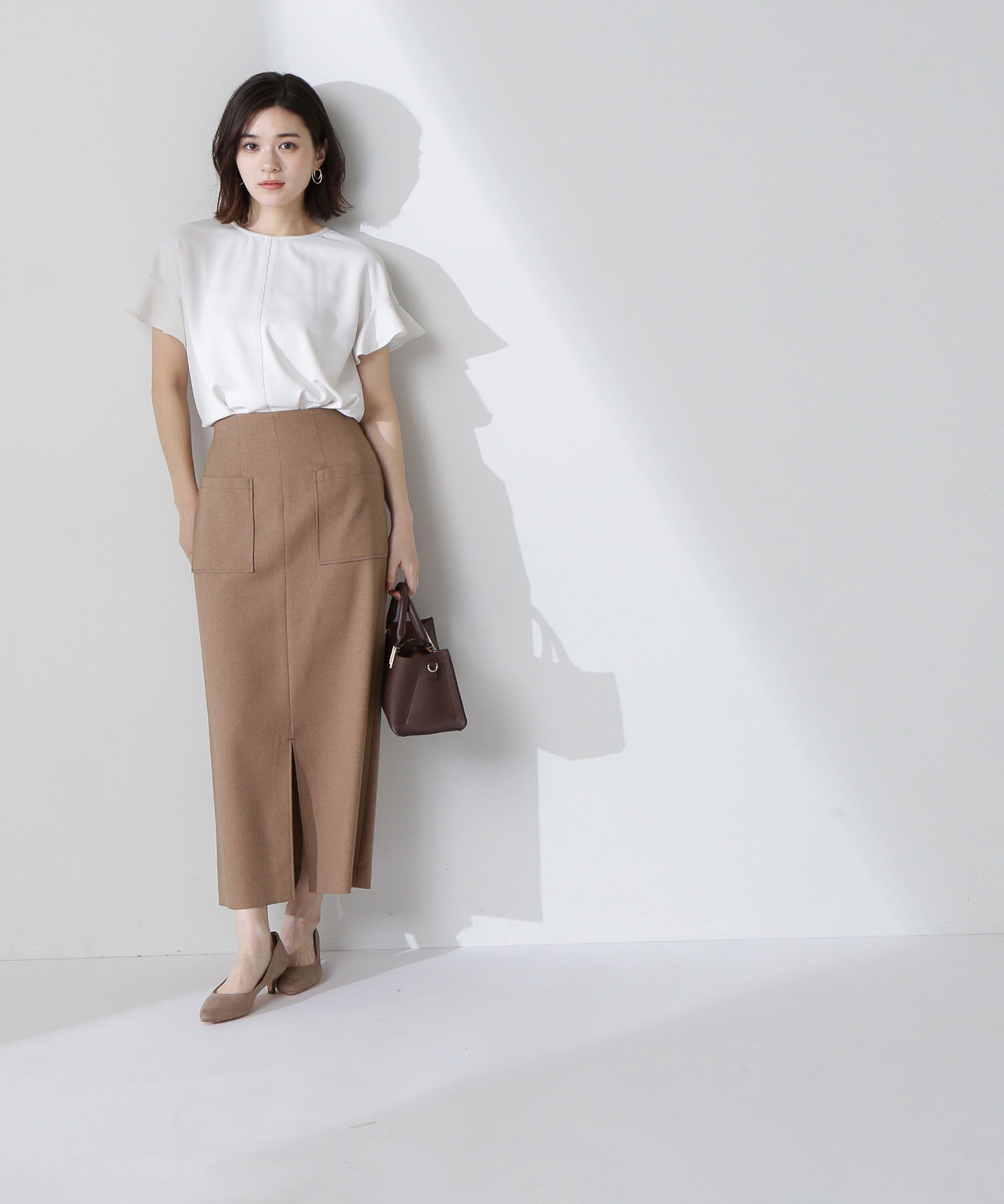  「バイカラーフリルスリーブブラウス」|シャツ・ブラウス|