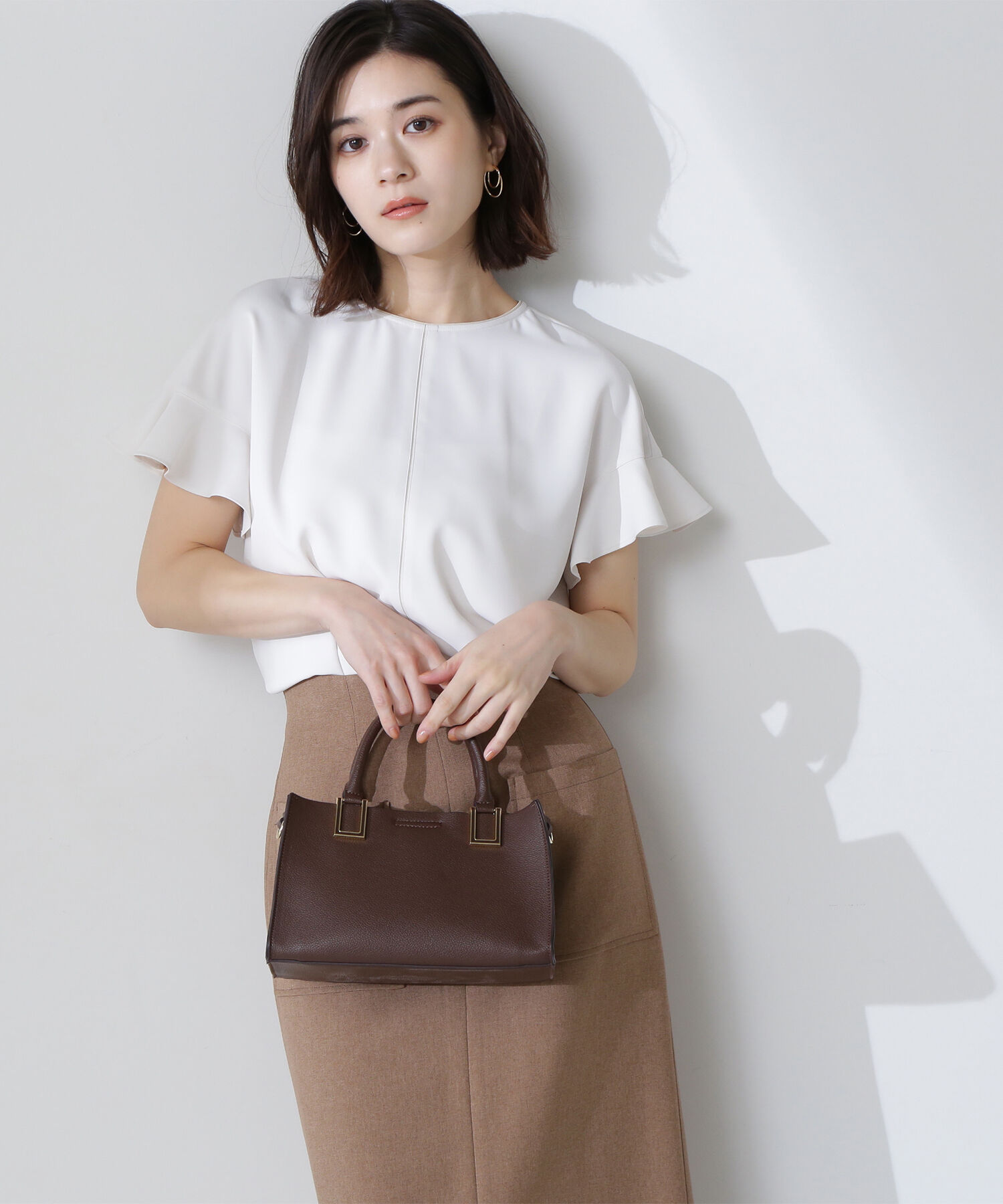  「バイカラーフリルスリーブブラウス」|シャツ・ブラウス|