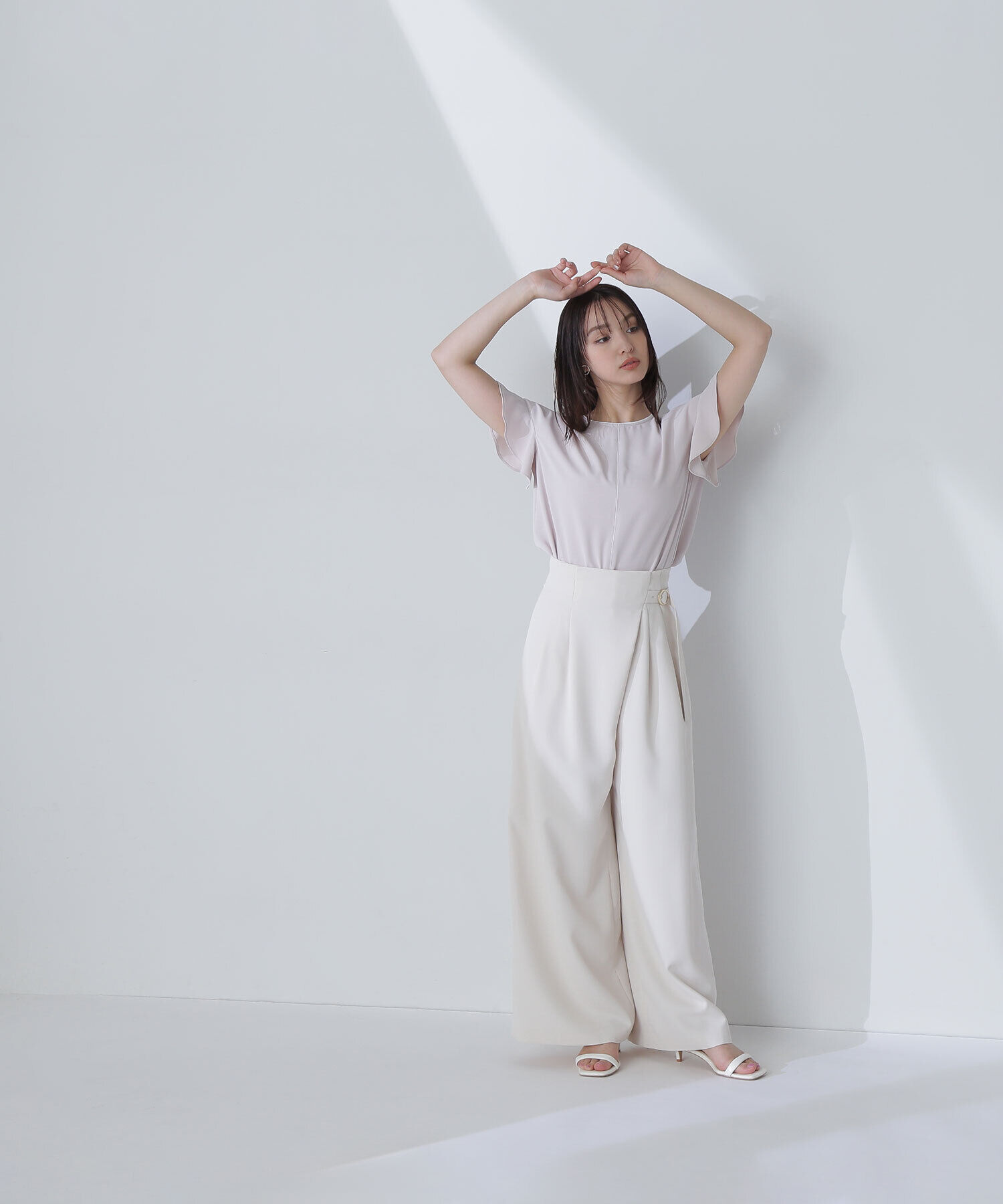  「バイカラーフリルスリーブブラウス」|シャツ・ブラウス|