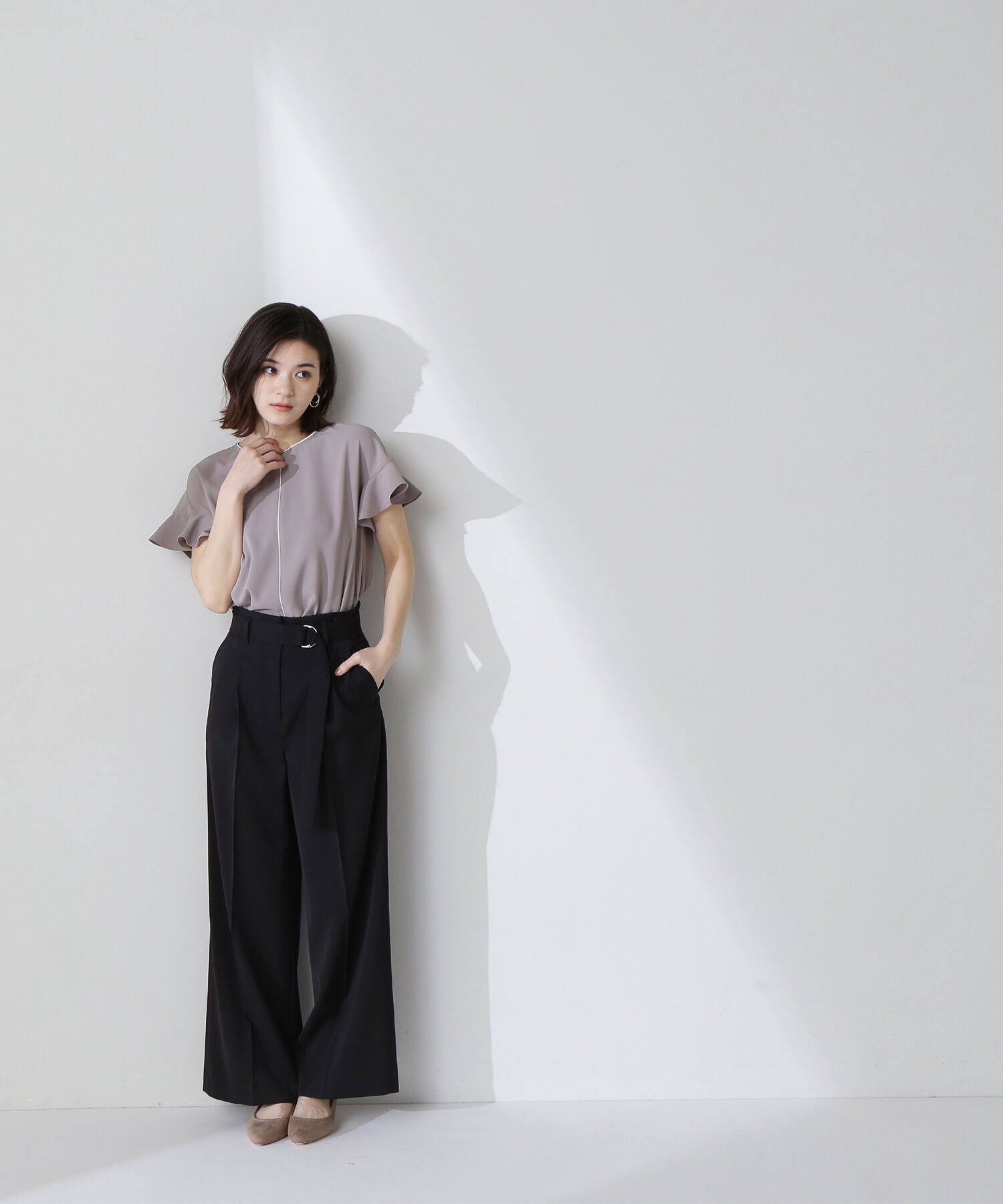  「バイカラーフリルスリーブブラウス」|シャツ・ブラウス|