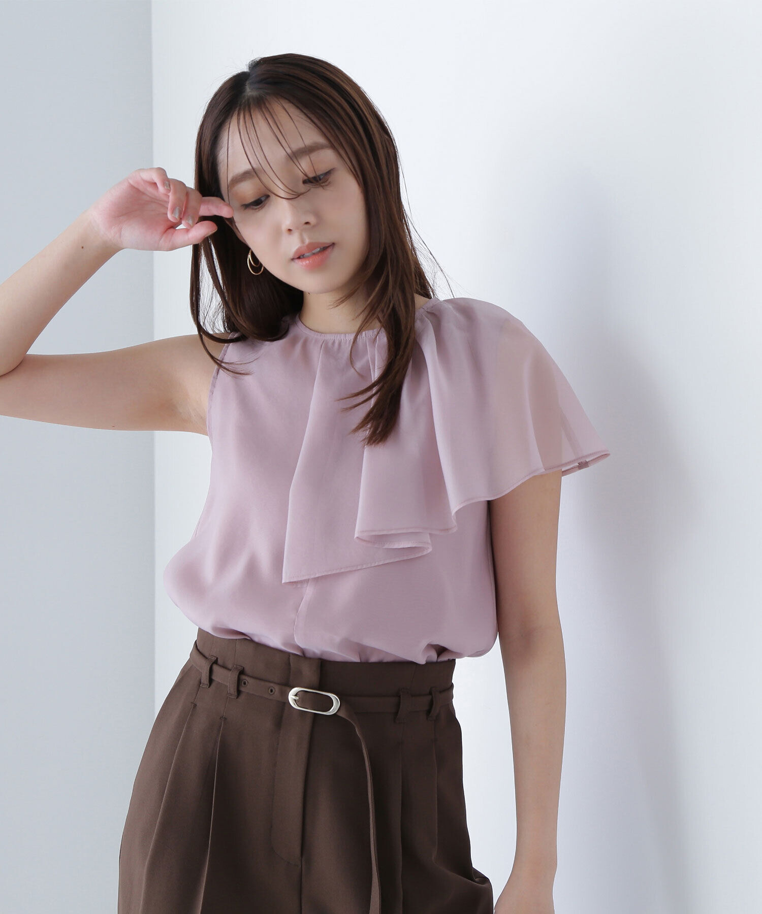  「アシメフリルシアーブラウス」|シャツ・ブラウス|