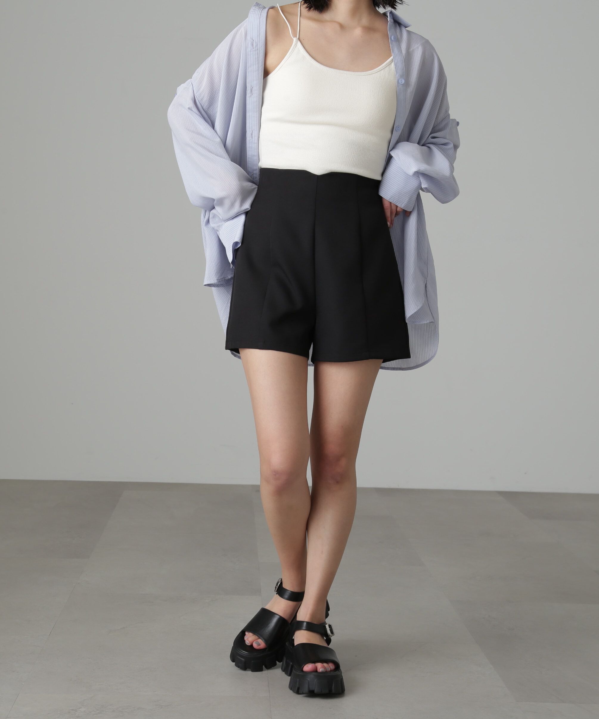  「ハイウエストギンガムショートパンツ」|その他|