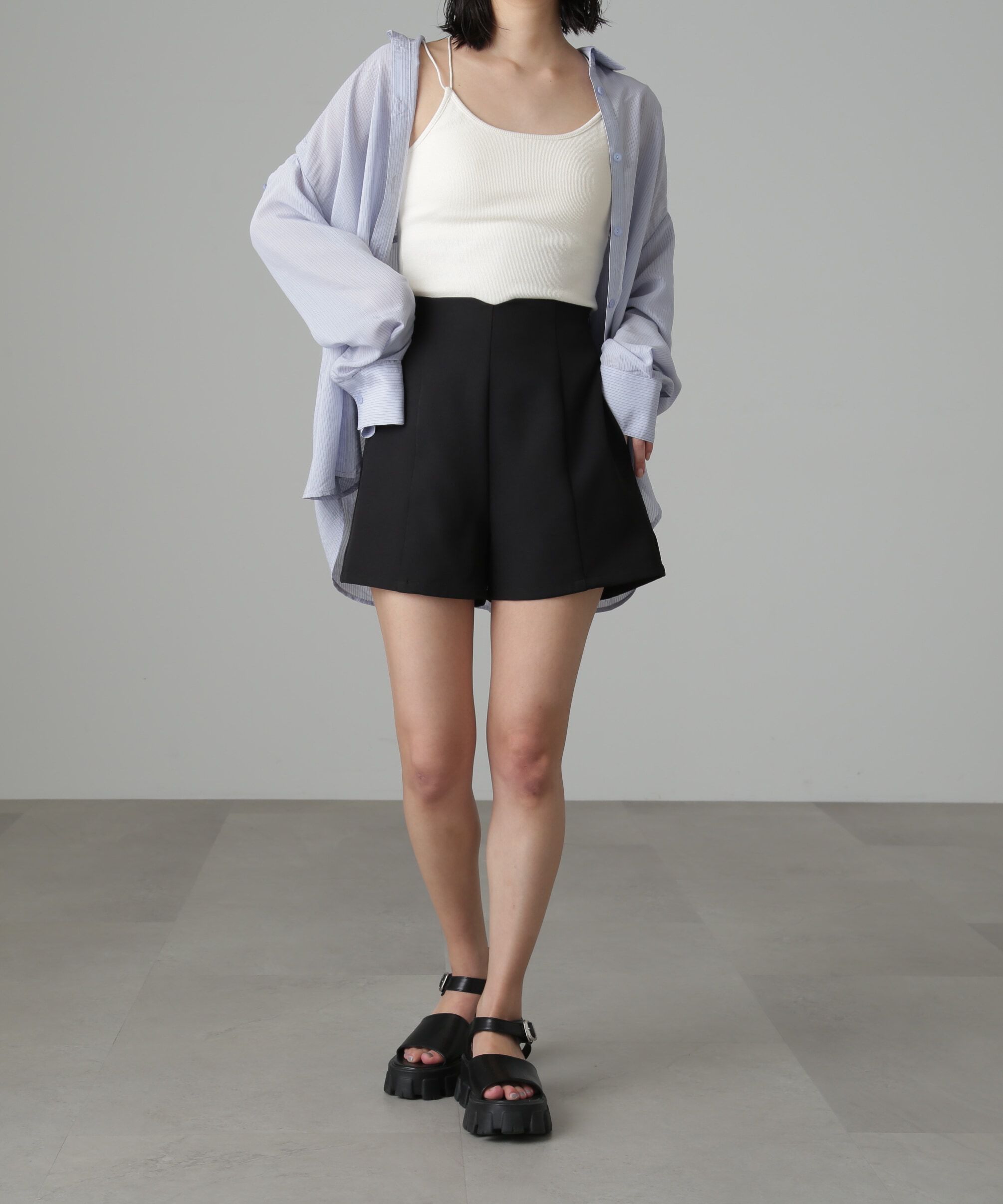  「ハイウエストギンガムショートパンツ」|その他|