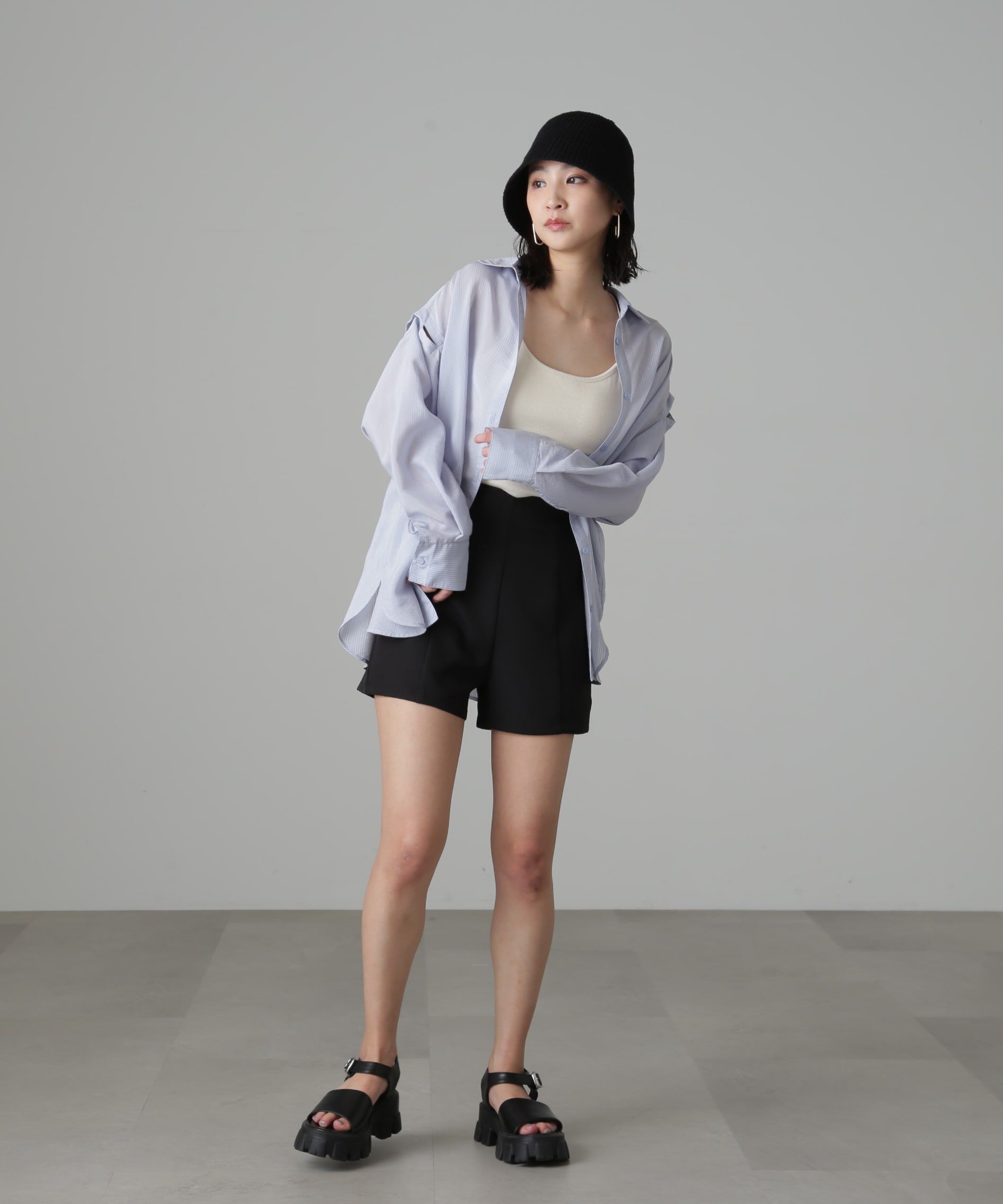  「ハイウエストギンガムショートパンツ」|その他|