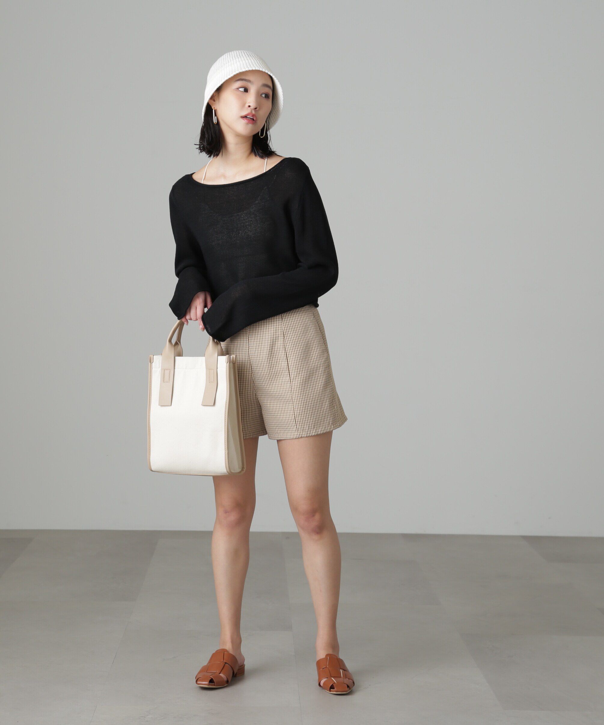  「ハイウエストギンガムショートパンツ」|その他|