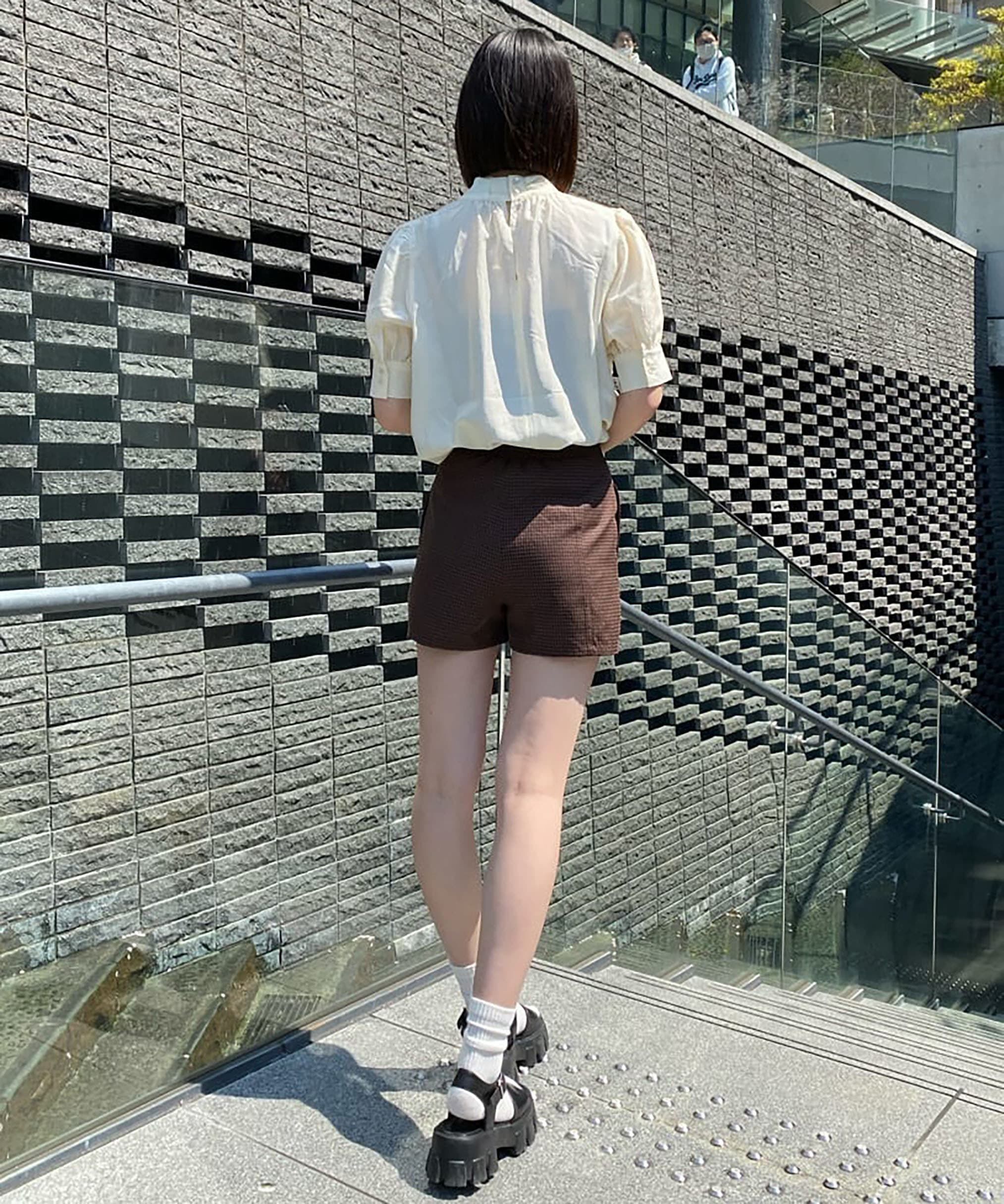  「ハイウエストギンガムショートパンツ」|その他|